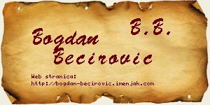 Bogdan Bećirović vizit kartica